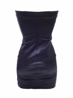 Leder Kleid schwarz mit Reißverschluss! 