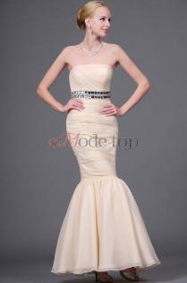 Trägerloser  Chiffon ärmelloses Abendkleid - Mode-top 