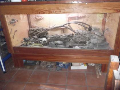 Verkaufe  massives Holzterrarium mit Glasscheiben und umfagreiches Zubehör