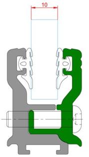 PCSdach - Glas Trennwand Profile 8mm