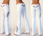 Crazy Age Stretch Jeans Gr. 34 - Farbe Weiss mit Blumenstickerei- € 29,95