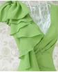 Asymmetrische Grün Ruffle Fair Lady Kleid