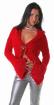 Strickjacke mit Brosche red