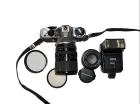 PENTAX ME SUPER,  Sigma 28- 80,  Skylight,  Blitz,  Tasche,  2 Filme