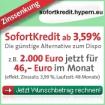 Zinssenkung! Sofort-Kredit jetzt ab 3,59 % !