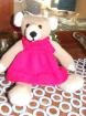 Süßer TEDDYBÄR mit rosa Kleidchen HANDARBEIT