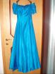 Ballkleid, royalblau, Gr. 36 Carmenausschnitt mit Rosen