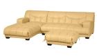 Neu. D998 Leder Ecksofa mit Hocker