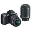 Nikon D60 SLR-Digitalkamera Double VR Zoom Kit - AF-S DX VR 18-55   VR 55-200  i