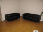 2-er Couch und 3-er Couch Kunstleder schwarz Leder Imitat Sofa