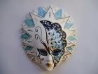 Venezianische Maske 15cm x 13cm Keramik handgemalt