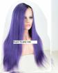 TOP VIRGIN ECHTHAARPerücke LACE Front Wig Purple Lila Schwarz NEU