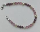 Armband, Kristalperlen in violetttönen und Perlen