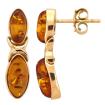 Bernstein Ohrringe Doppel-Cabochon cognac Gold 750