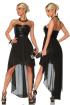 Neu S M Abend Kleid Elegant mit Pailletten schwarz Asymmetrisch schick Mode Tren