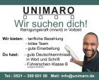 Reinigungskraft (m/ w/ d) ab sofort in Vollzeit gesucht!