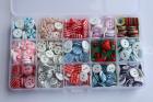 Bunte Knopfsortiment Box mit 15 verschiedenen Knopfdesigns