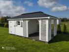 FERIENHAUS GARTENHAUS GARTENLAUBE ÜBERDACHUNG KLEBEDACH MIT HOLZ