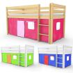 Vorhang für Kinderbett Spielbett Hochbett Etagenbett Grün Rosa Spielbett Baumwol