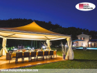 Pavillon 5x6 Überdachung Pagodenzelt Festzelt Pvc Terrassendach Pergola Terrasse