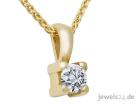 Solitaire Diamant-Collier lupenreiner Brillant und Gold günstig vom Hersteller k