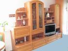 Schrankwand/Sideboard Erle Front massiv mit beleuchteterr Vitrine Fernsehteil To